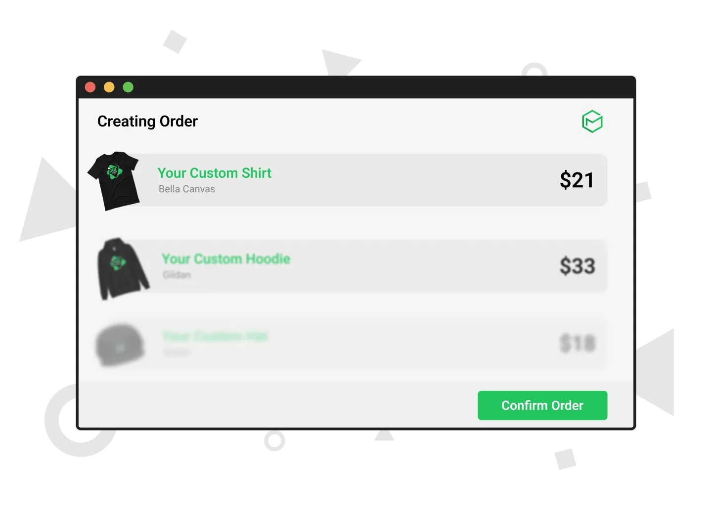 place order on dashboard example