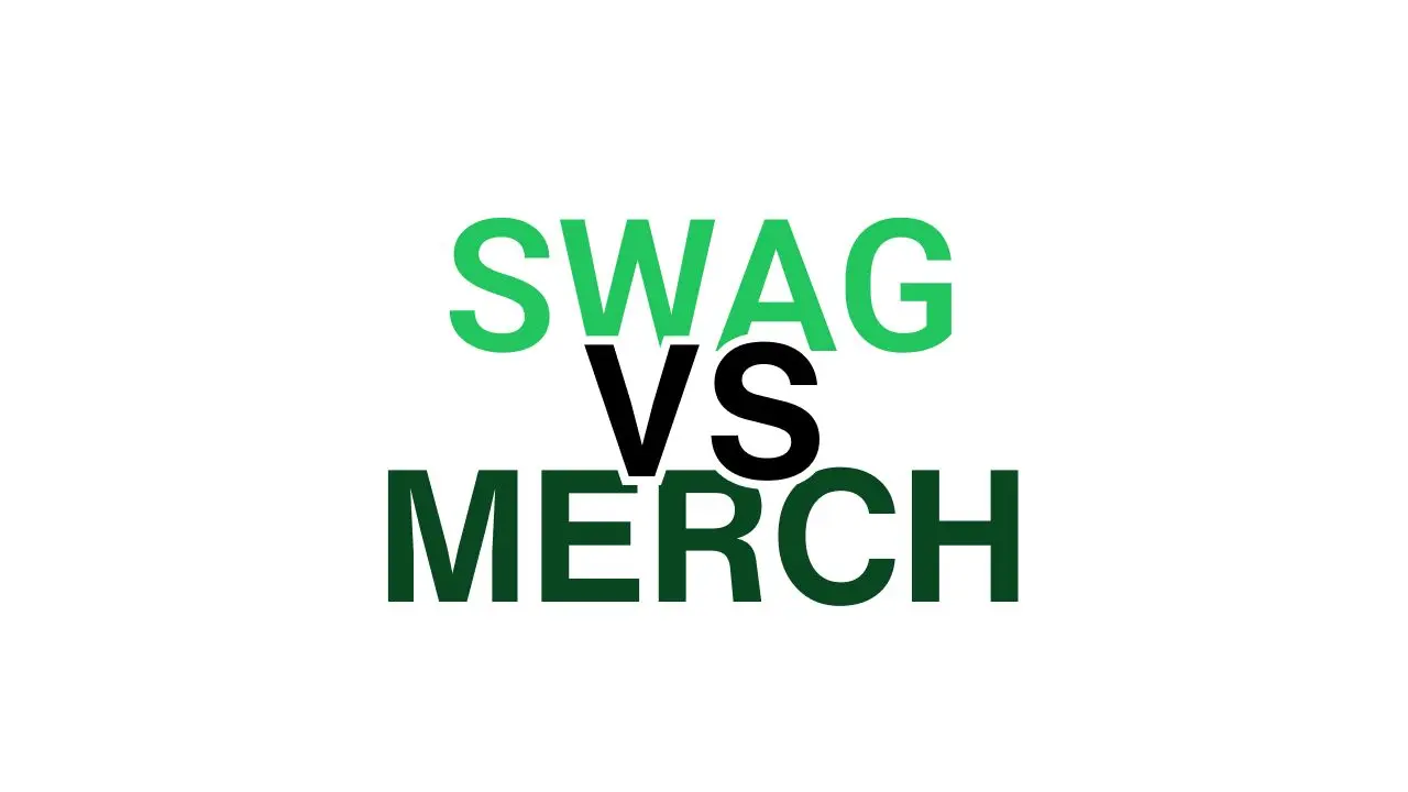 swag versus merch text